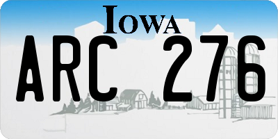 IA license plate ARC276
