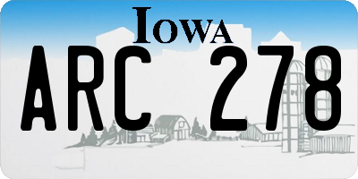 IA license plate ARC278