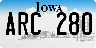 IA license plate ARC280