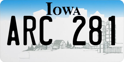 IA license plate ARC281