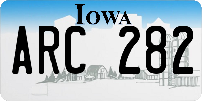 IA license plate ARC282