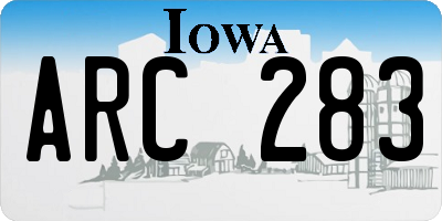 IA license plate ARC283