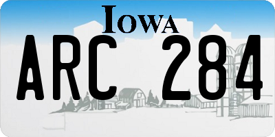 IA license plate ARC284