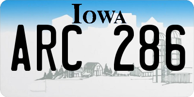 IA license plate ARC286