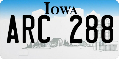 IA license plate ARC288