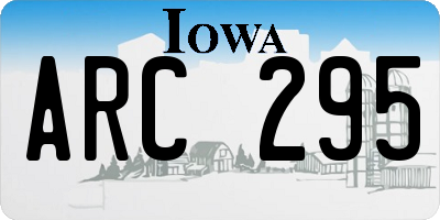 IA license plate ARC295