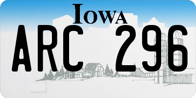 IA license plate ARC296