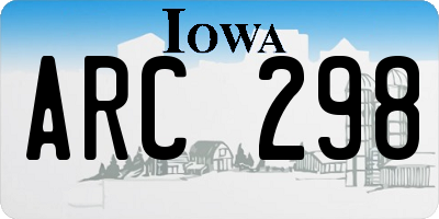 IA license plate ARC298
