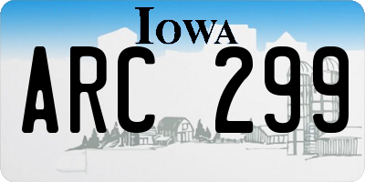 IA license plate ARC299