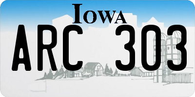 IA license plate ARC303