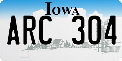 IA license plate ARC304