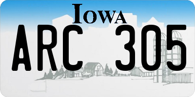 IA license plate ARC305