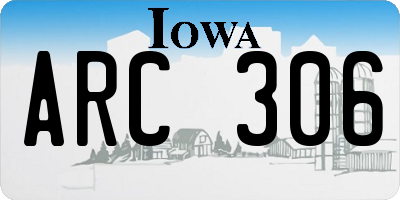 IA license plate ARC306