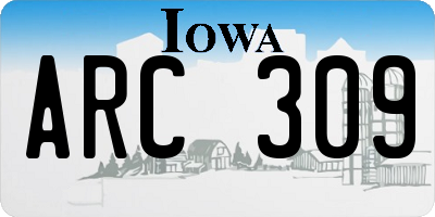 IA license plate ARC309