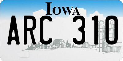 IA license plate ARC310