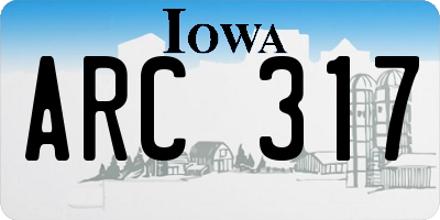 IA license plate ARC317