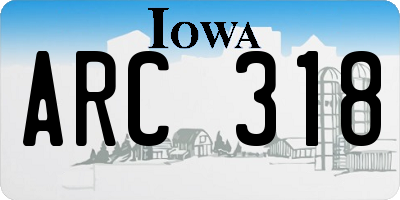 IA license plate ARC318
