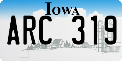 IA license plate ARC319