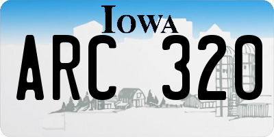 IA license plate ARC320