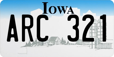 IA license plate ARC321