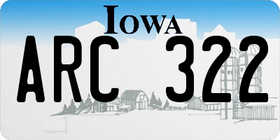 IA license plate ARC322