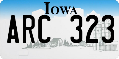 IA license plate ARC323