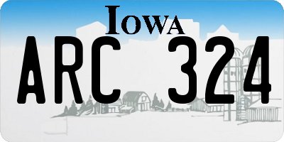 IA license plate ARC324