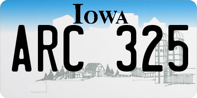 IA license plate ARC325