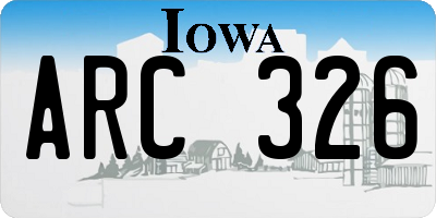 IA license plate ARC326