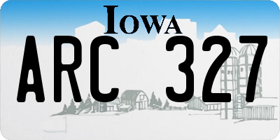 IA license plate ARC327