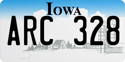IA license plate ARC328