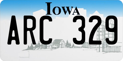 IA license plate ARC329