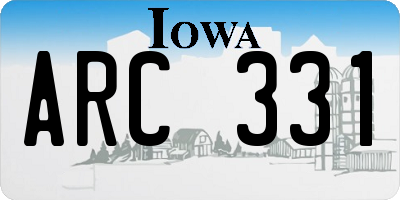 IA license plate ARC331