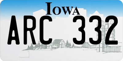 IA license plate ARC332