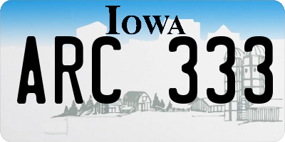 IA license plate ARC333