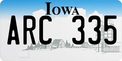 IA license plate ARC335