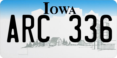 IA license plate ARC336