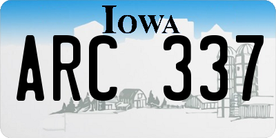 IA license plate ARC337