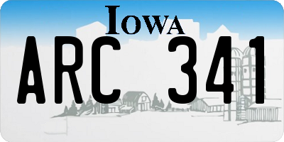 IA license plate ARC341