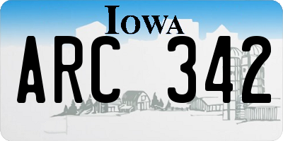 IA license plate ARC342