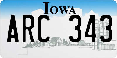 IA license plate ARC343