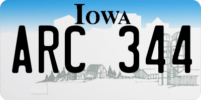 IA license plate ARC344