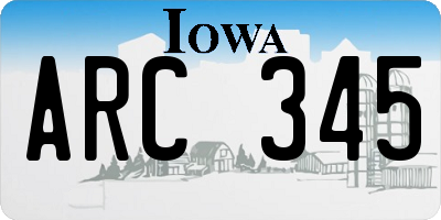 IA license plate ARC345