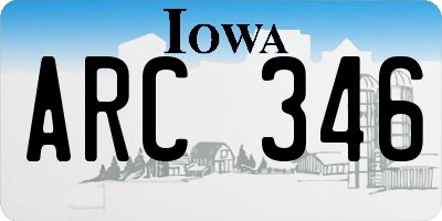 IA license plate ARC346