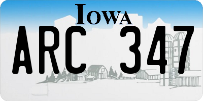 IA license plate ARC347