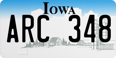 IA license plate ARC348