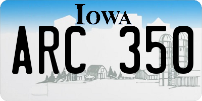 IA license plate ARC350