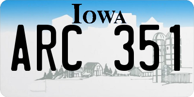 IA license plate ARC351