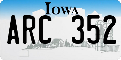 IA license plate ARC352