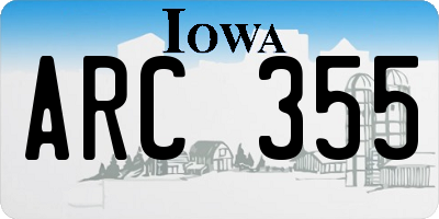 IA license plate ARC355